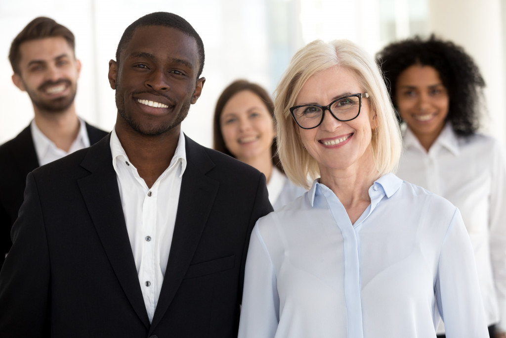 diverse business employees or leaders wearing professional attires